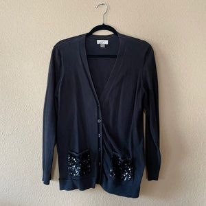 Loft cardigan with sequin pockets
